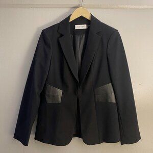 Calvin Klein - Blazer with detail in pleather - Black